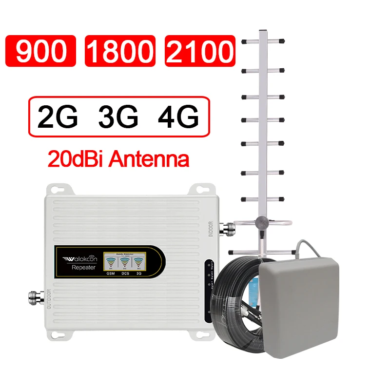 Мобильный телефон усилитель сигнала 4g 3g сотовый ретранслятор GSM900 DCS/LTE1800 WCDMA2100 -