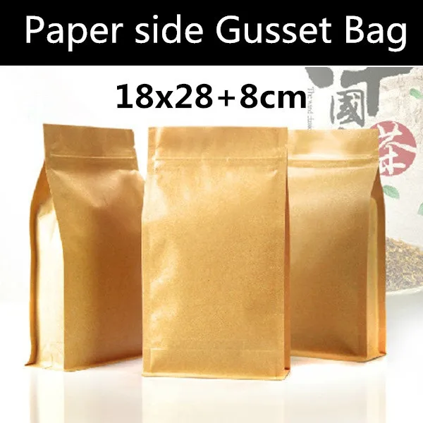 Free Shipping 50pcs 18x28cm (7.1''*11'') Kraft Paper Large Accordion Pocket Ziplock Packaging Bag | Дом и сад