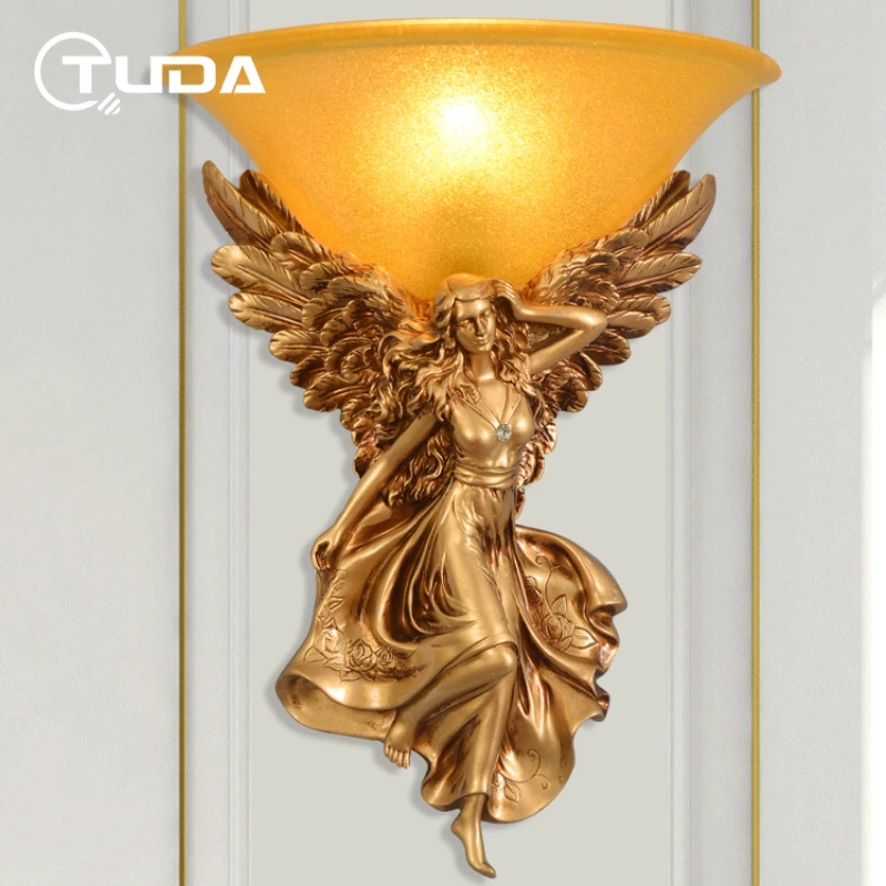 Настенная лампа TUDA 33x40 см в форме ангела настенная из смолы слона винтажный