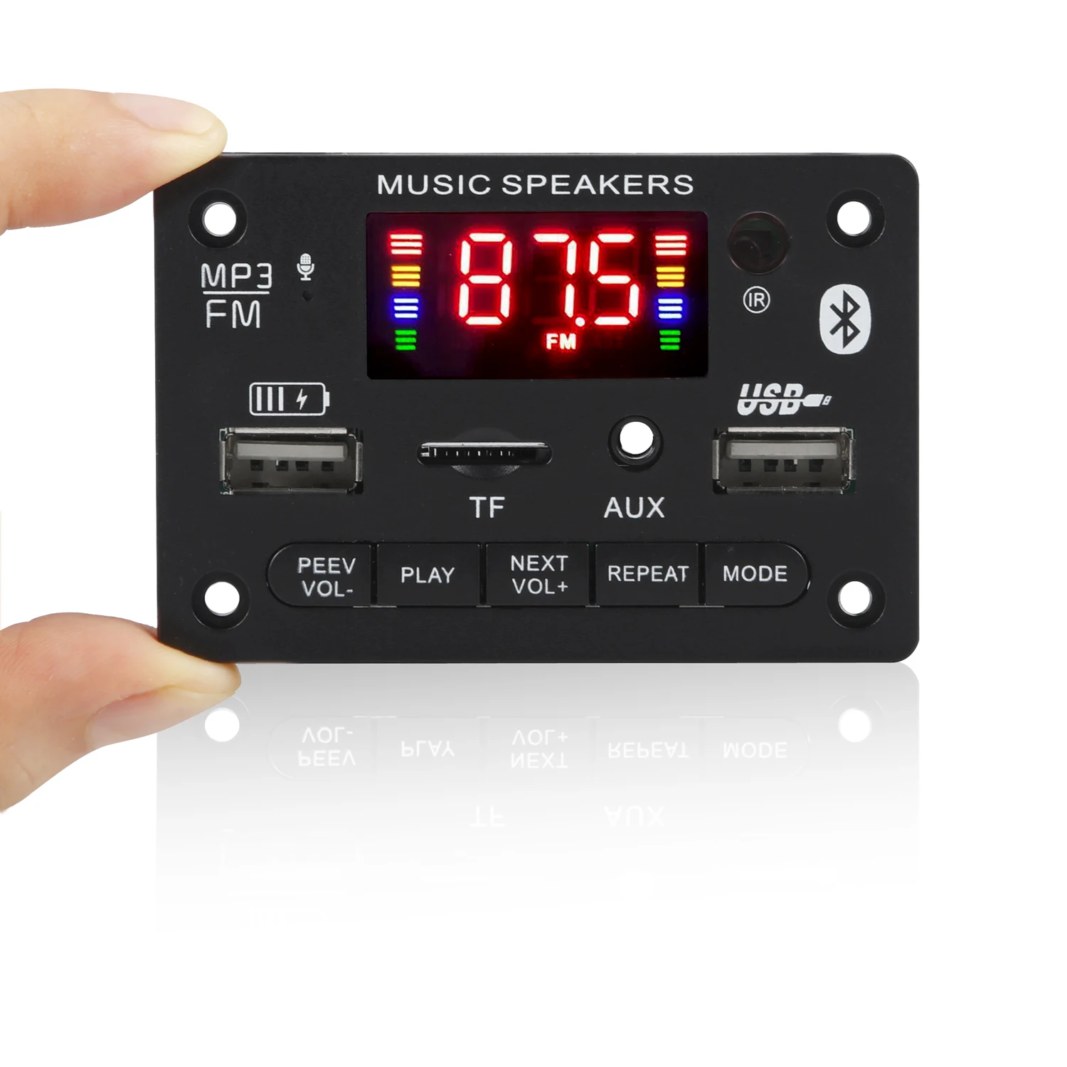 Усилитель MP3 / WAV APE/FLAC 5 В 6 Вт плата декодирования записывающий аудиомодуль USB TF FM