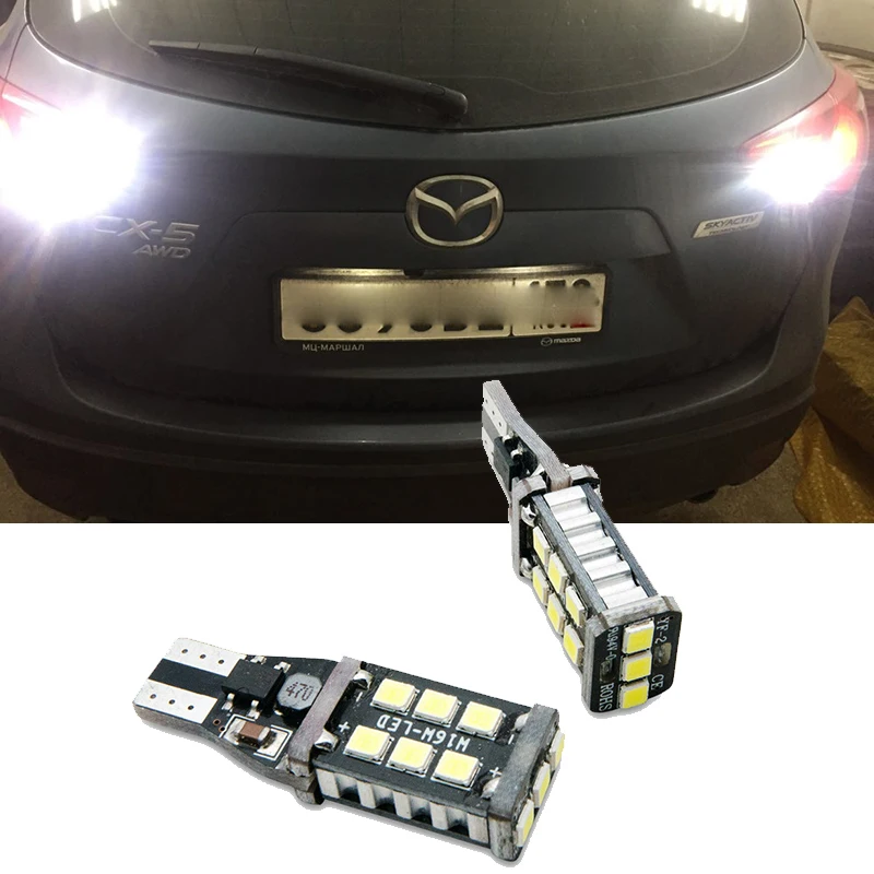 2 шт. Автомобильные светодиодные лампы CANBUS W16W T15 для Mazda 3 5 6