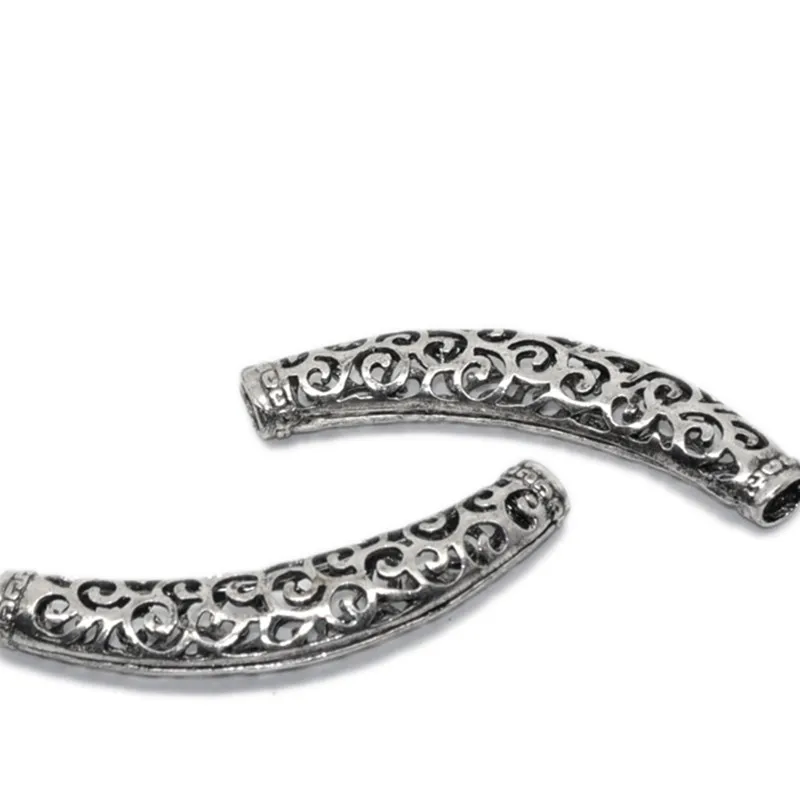 Бусины на основе цинка DoreenBeads вставки из сплава в трубке с резным узором античный