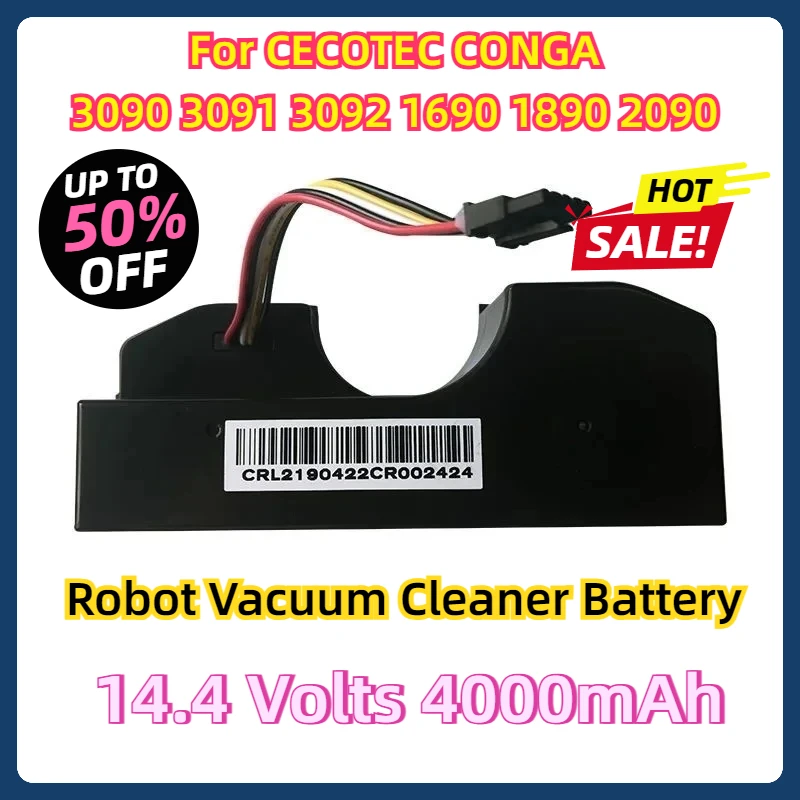 Для CECOTEC CONGA 3090 3091 3092 1690 1890 Аккумулятор для робота-пылесоса Pack запасные аксессуары