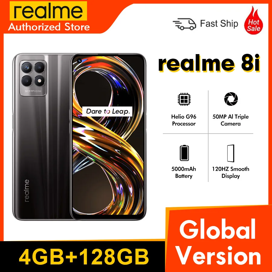 Смартфон глобальная версия realme 8i 6 дюйма 120 Гц FHD + 4/6 64/128 ГБ процессор Helio G96 5000 мА · ч