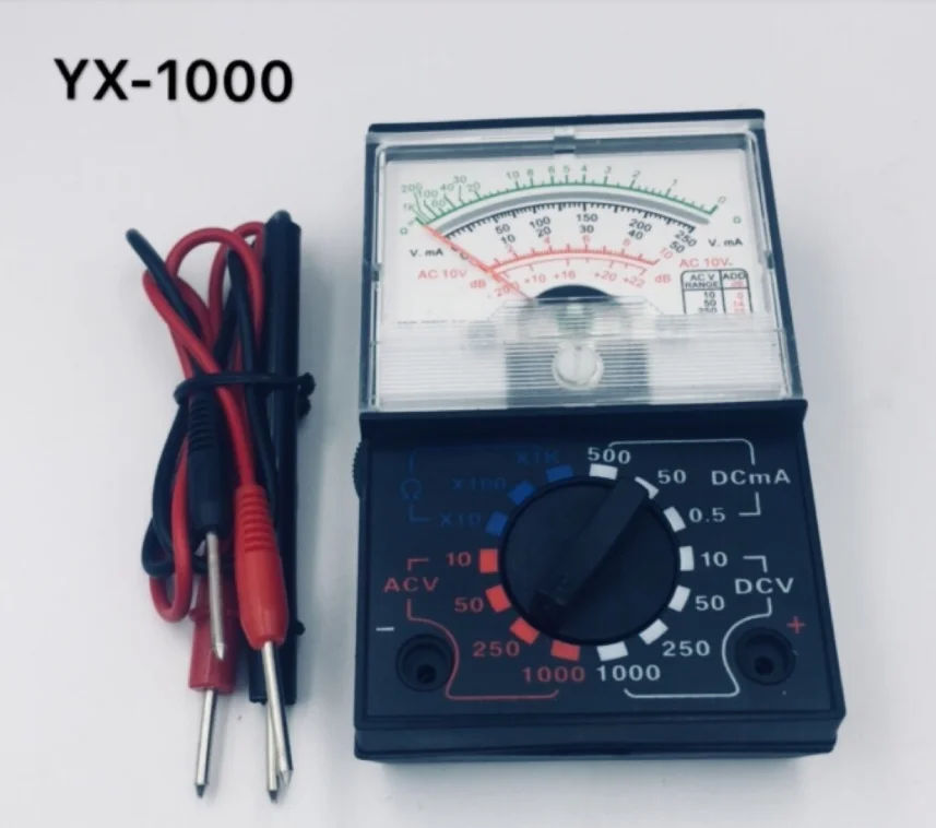 Аналоговый мультиметр DC/AC 1000 в вольтметр мА амперметр 1K измеритель сопротивления