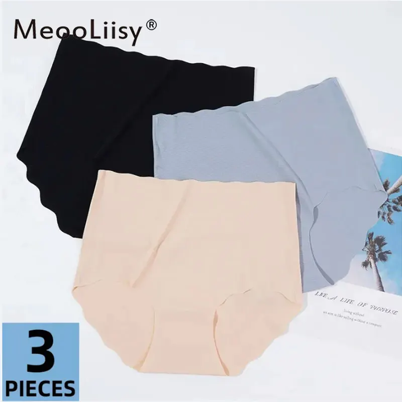 MeooLiisy 3 шт./компл. невидимые трусики женские бесшовные трусы ультратонкие с