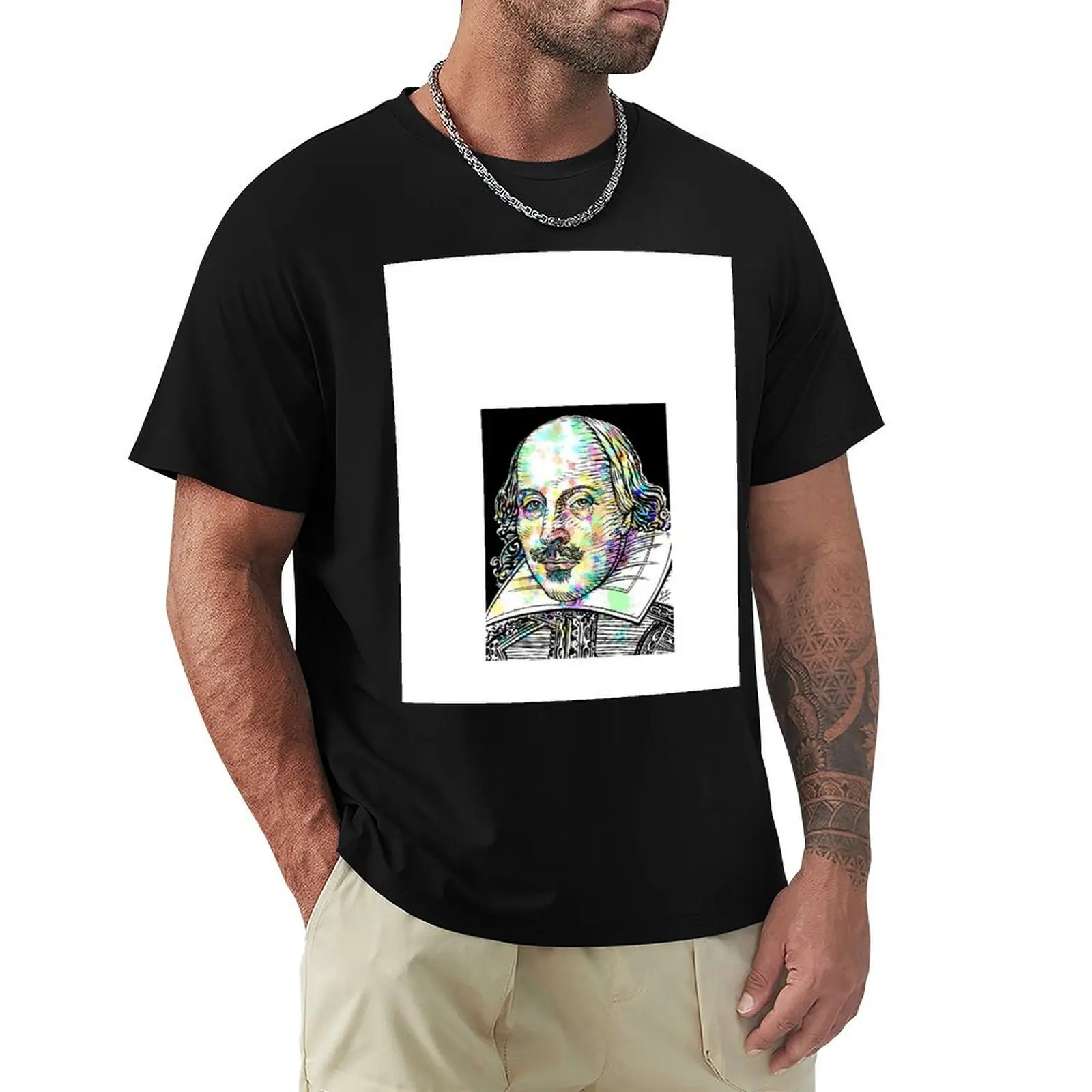 WILLIAM SHAKESPEARE футболка с портретом акварелью и чернилами милая одежда графикой