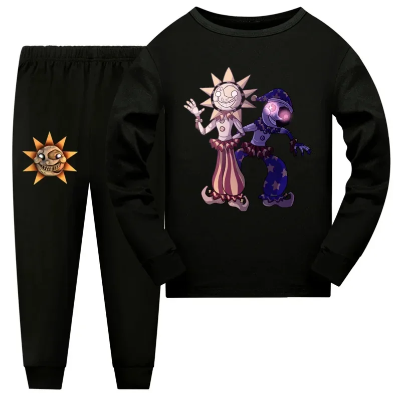 FNAF Sundrop и Moondrop пижамные комплекты для мальчиков девочек детские топы с мультяшным