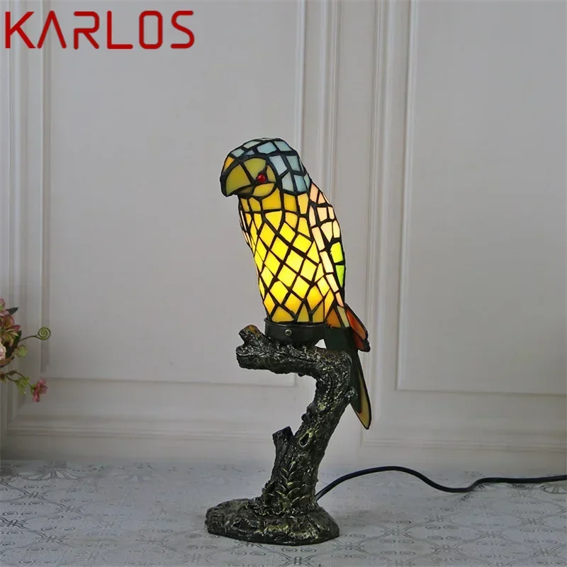 KARLOS Тиффани попугай настольный светильник светодиодный креативный тонкий
