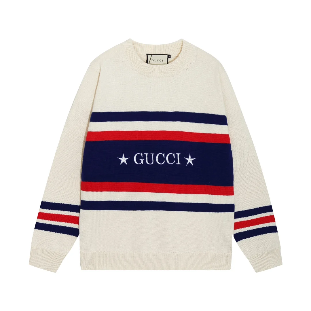 свитер Gucci Новые вязаные шерстяные свитера для мужчин и женщин на осень зиму |