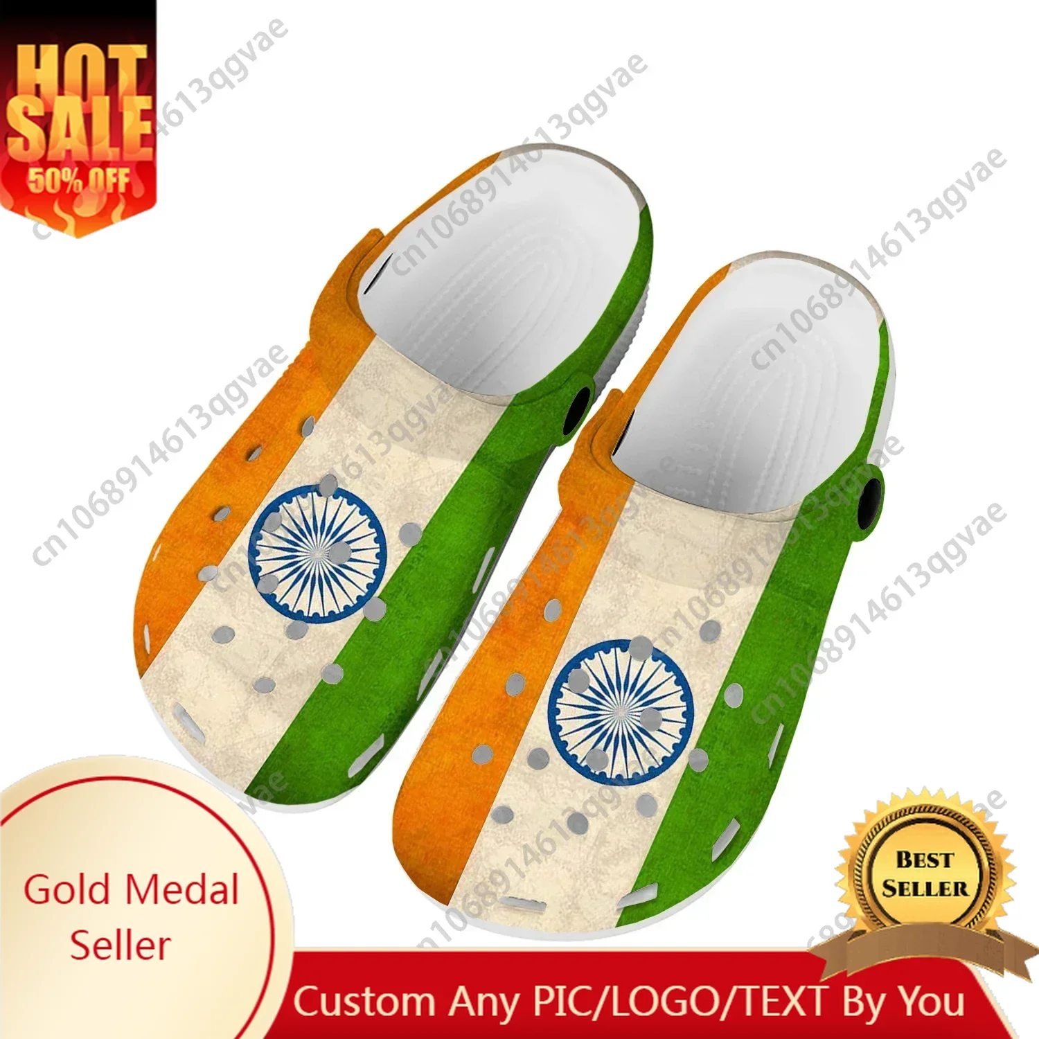 Indian Flag Home Clogs Custom Water Shoes Mens Womens Teenager India Shoe Garden Clog Breathable Beach Hole Slippers