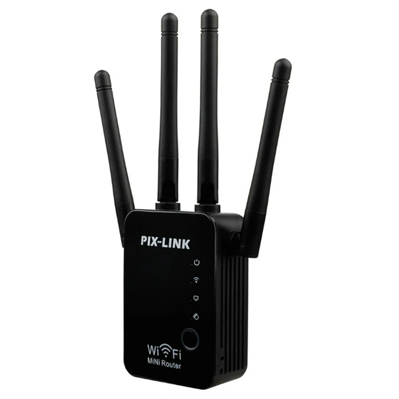 ABGZ-PIX-LINK 300Mbps Signal Amplifier Four Antenna Router Wifi Repeater Wireless Extender - Усилитель сигнала на 300 Мбит / сек с четырьмя антеннами, маршрутизатором, повторителем Wifi и беспроводным расширителем.