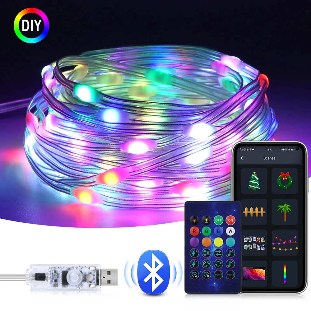 RGB светодиодная гирлянда YBXZN 40 метров