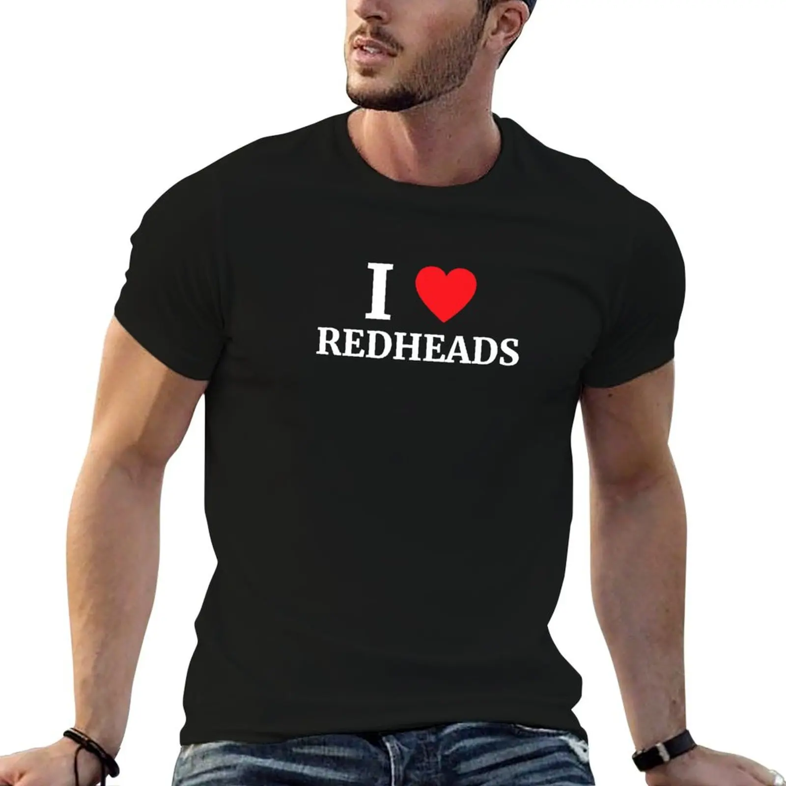 Футболка I Love Redheads Heart таможенный дизайн ваша собственная футболка с аниме