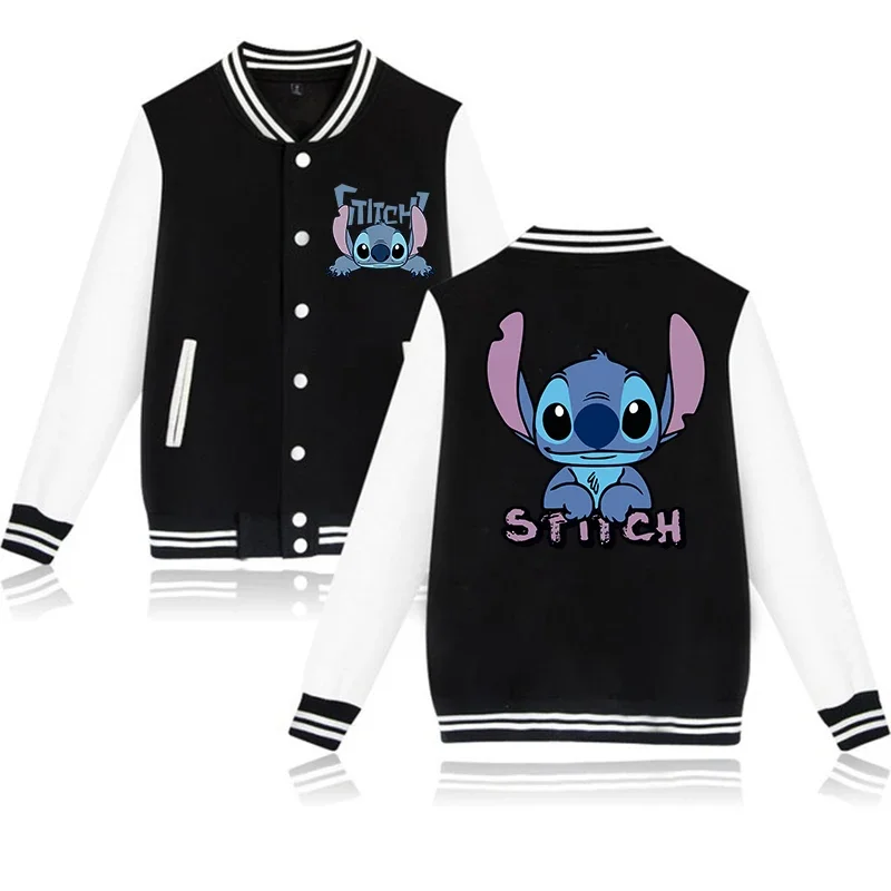 Y2k 90-е годы Stitch Disney Толстовка Бейсбольная куртка Мужчины Женщины Дети Мальчики