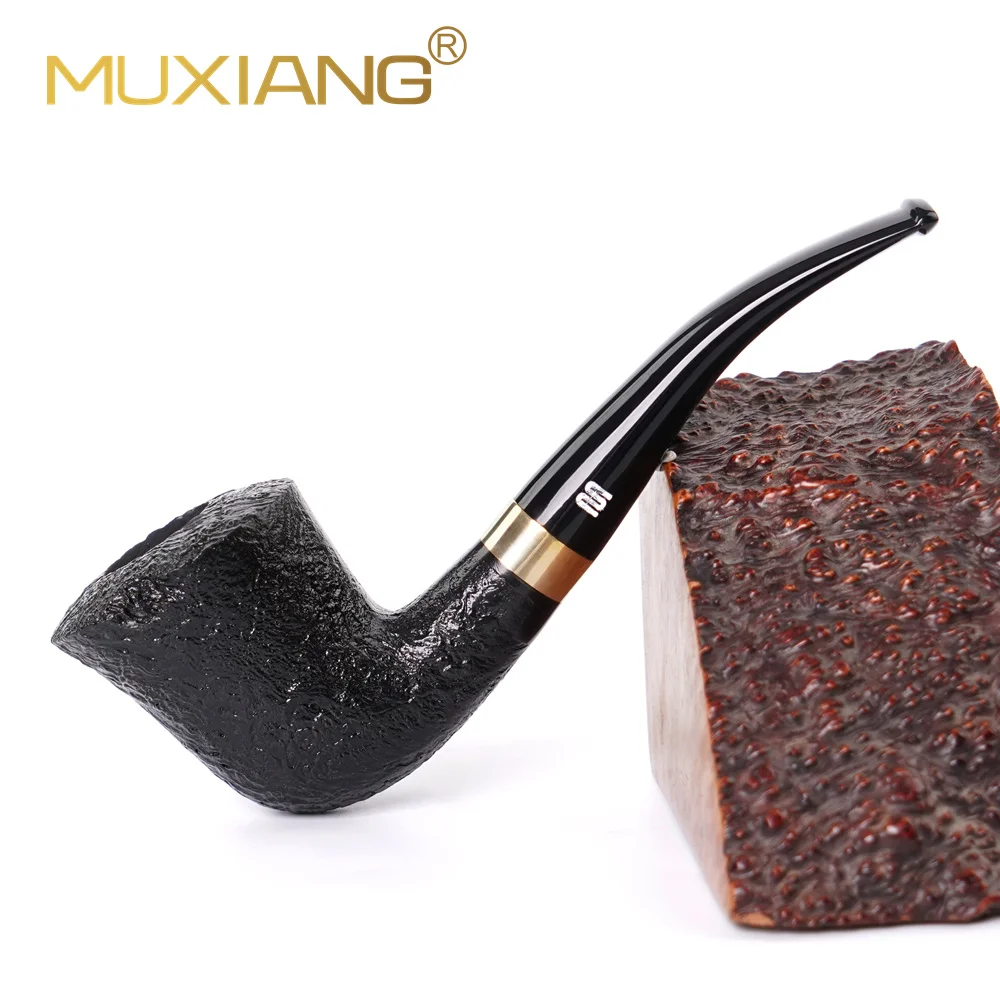 MUXIANG Briar Wood табачная трубка ручной работы изогнутая курительная с декором в виде
