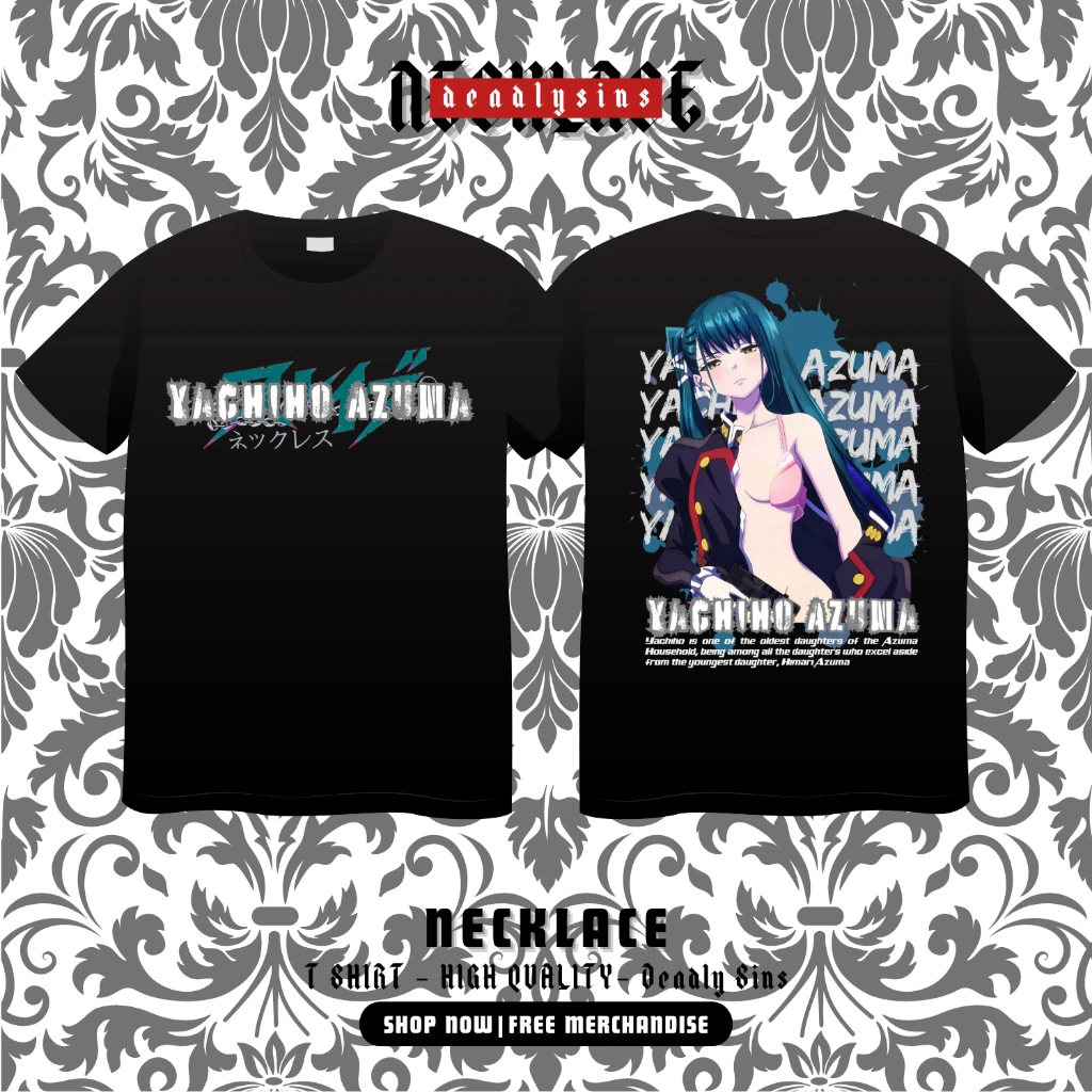 KRONE Kaos Anime YACHIHO AZUMA Katun Premium 24s Tshirt Distro Oversize Dewasa