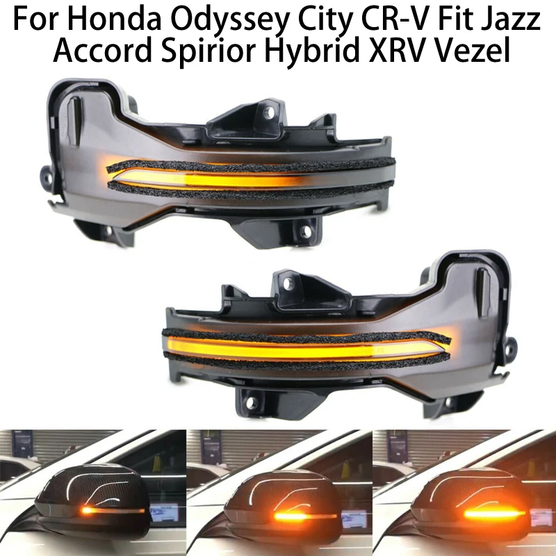 Для Honda Odyssey City CR V Fit Accord Spirior Hybrid XRV Vezel светодиодный динамический желтый указатель