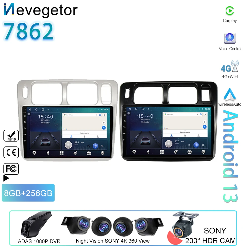Автомобильный радиоприемник Carplay стерео для Mitsubishi Pajero iO 1998-2007 мультимедийный