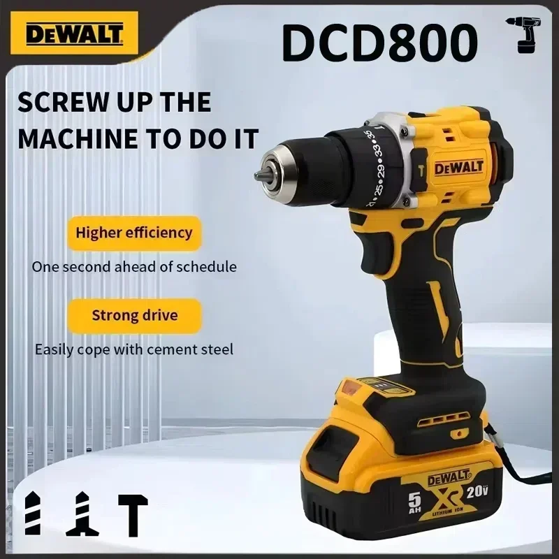 Dewalt DCD800 2000 об/мин аккумуляторная ударная дрель 1/2 дюйма бесщеточная