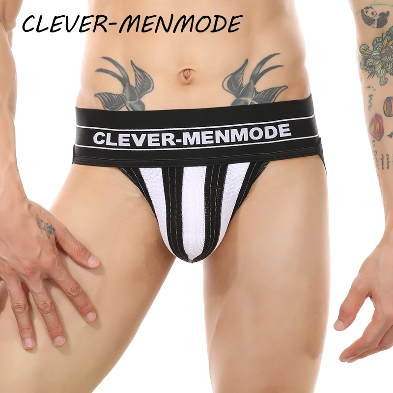 CLEVER-MENMODE Мужские сексуальные хлопковые двойные стринги с открытым дном Большая