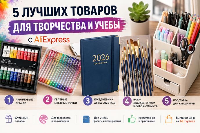 5 лучших товаров для творчества и учебы с AliEx...